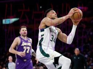 雄鹿105-101湖人 字母哥21分东契奇6犯离场